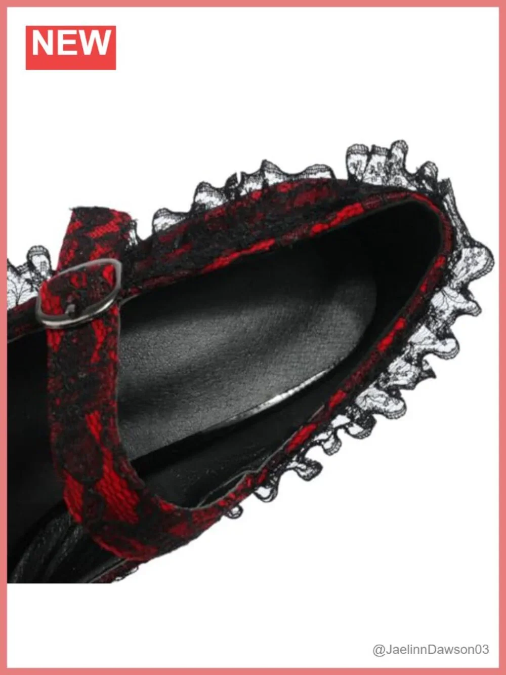 Goth Platform Mary Jane Heels Lace Flower Pumps 12cm Chunky Heel